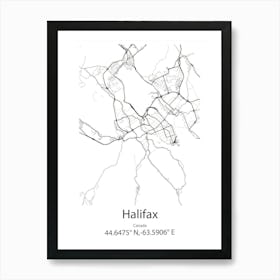 Halifax,Canada Minimalist Map Art Print