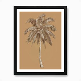 Palm Tree Minimalistic Drawing 3 Art Print