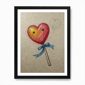 Heart Lollipop 1 Art Print