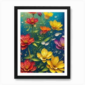 Flowers In The Rain Art Print