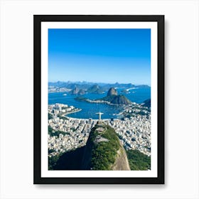 Aerial View Of Rio De Janeiro Capturing Cristo Redentor Christ The Redeemer Statue On Corcovado Mo (4) Art Print