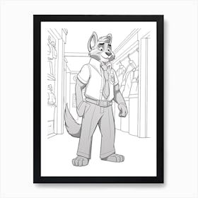 Zootopia (Zootopia) Fantasy Inspired Line Art 3 Art Print