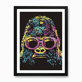 Gorilla In Glasses Pop Art Print