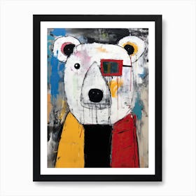 Cyber Punk Teddy Polar Bear Art Print