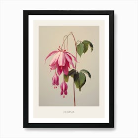 Floral Illustration Fuchsia 3 Poster Art Print