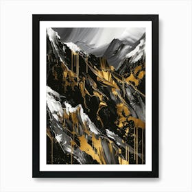 Gold And Black Mountains 20 Art Print