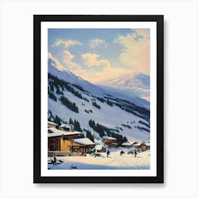 Mount Hutt, New Zealand Ski Resort Vintage Landscape 1 Skiing Poster Art Print