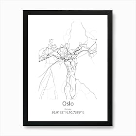 Oslo,Norway Minimalist Map Art Print