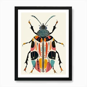 Colourful Insect Illustration Flea Beetle 3 Art Print