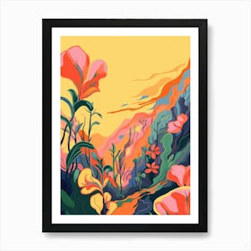 Boho Wildflower Painting Evening Primrose 1 Art Print