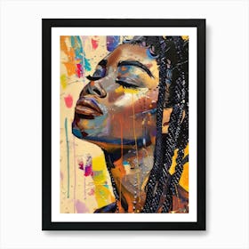 Eclectic Woman Painting Pop Art Large Wall Art Maximalist Painting Street Art Loft Wall Art Black Woman Portrait Printable Wall Art Art Print