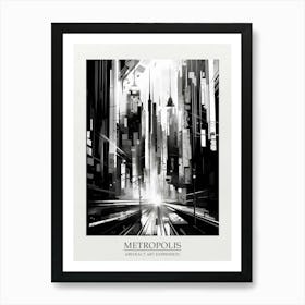 Metropolis Abstract Black And White 1 Poster Art Print