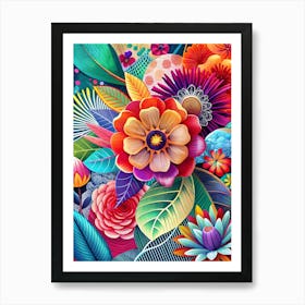 Colorful Flowers 18 Art Print