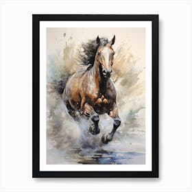 A Horse Painting In The Style Of Wet On Wet Technique2 Art Print
