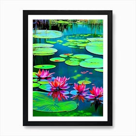 Pond With Lily Pads Water Waterscape Pop Art Photography 1 Art Print