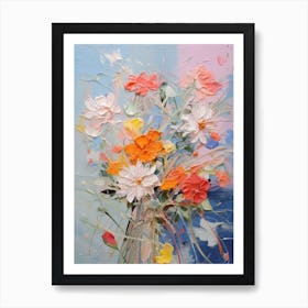 Abstract Flower Painting Edelweiss 1 Affiche