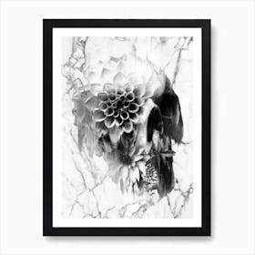 Decay Skull Marble Art Print