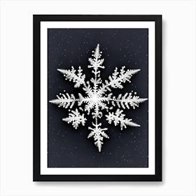 Fernlike Stellar Dendrites, Snowflakes, Marker Art 3 Art Print