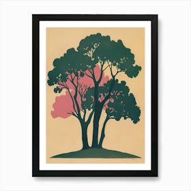 Paulownia Tree Colourful Illustration 4 Art Print