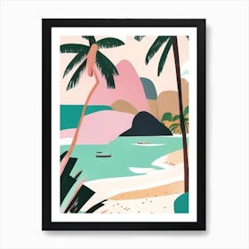 Palawan Island Malaysia Muted Pastel Tropical Destination Art Print