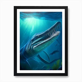 Mosasaurus 1 Illustration Dinosaur Art Print