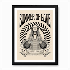 Summer Of Love Hippie Boho Wall Art Art Print