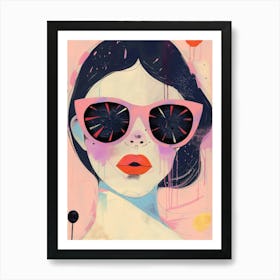 Girl In Sunglasses 10 Art Print