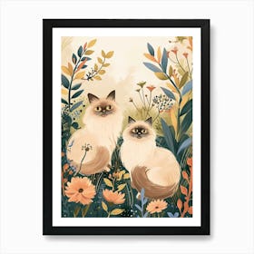 Himalayan Cat Storybook Illustration 1 Art Print