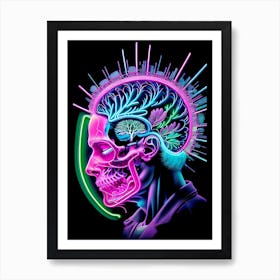 Neon Skull 29 Art Print