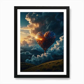 Heart Balloon In The Sky Art Print