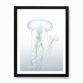 Moon Jellyfish Simple Painting 2 Art Print