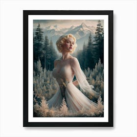 Collage Art of Pretty Woman in The Forest #12 Art Print