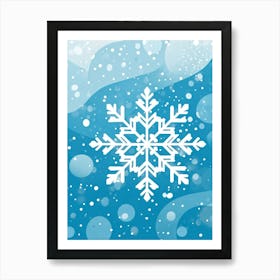 Abstract Vector Illustration Of A Merry Snowflake Nestled In Winter Frost Central On A Background A (2) Art Print