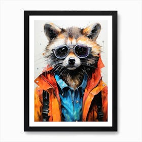 Raccoon animal Art Print