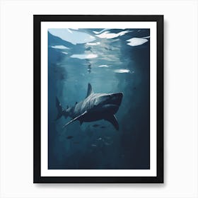  An Illustration Of A Dark Shadow Of A Shark Swimming 1 Art Print