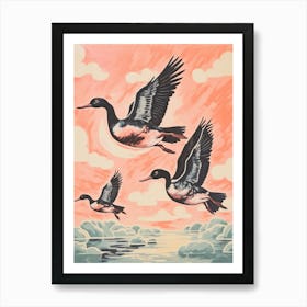Vintage Japanese Inspired Bird Print Canvasback 1 Art Print