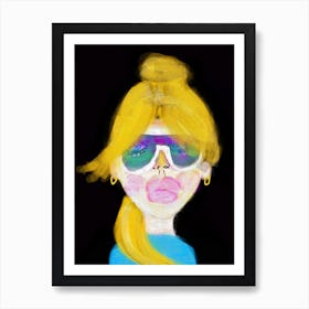 Girl In Sunglasses Art Print