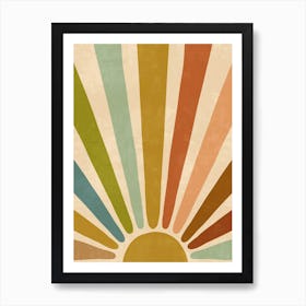 Retro Sunburst 1 Art Print