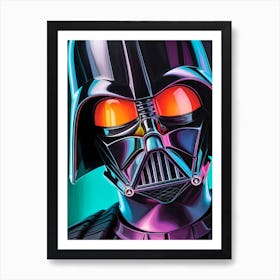 Darth Vader Star Wars Neon Iridescent (27) Art Print