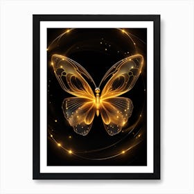 Golden Butterfly 7 Art Print