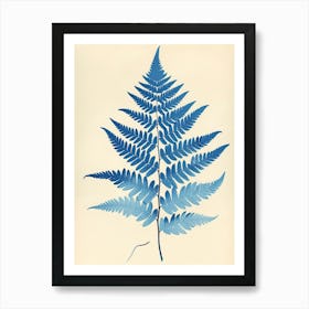 Vintage Illustration Blue Star Fern 2 Art Print