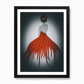 Woman In A Red Dress Art Print