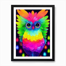 Neon Tropical Bird Art Print