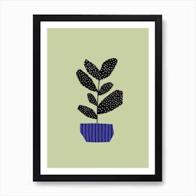 Modern Plant With Dots Art Print