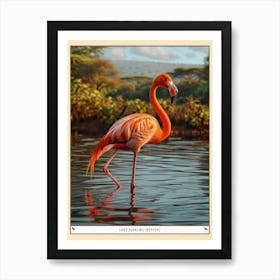 Greater Flamingo Lake Nakuru Nakuru Kenya Tropical Illustration 5 Poster Art Print