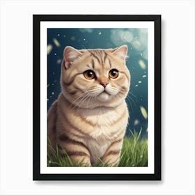 Cat In The Grass Art Print