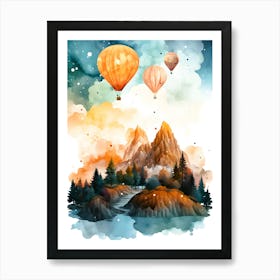 Hot Air Balloons In The Sky Art Print