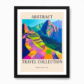 Abstract Travel Collection Poster Machu Picchu Peru 2 Art Print