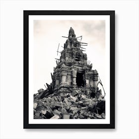 Phnom Penh, Cambodia, Black And White Old Photo 3 Art Print