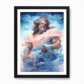  A Watercolor Of Poseidon 4 Art Print